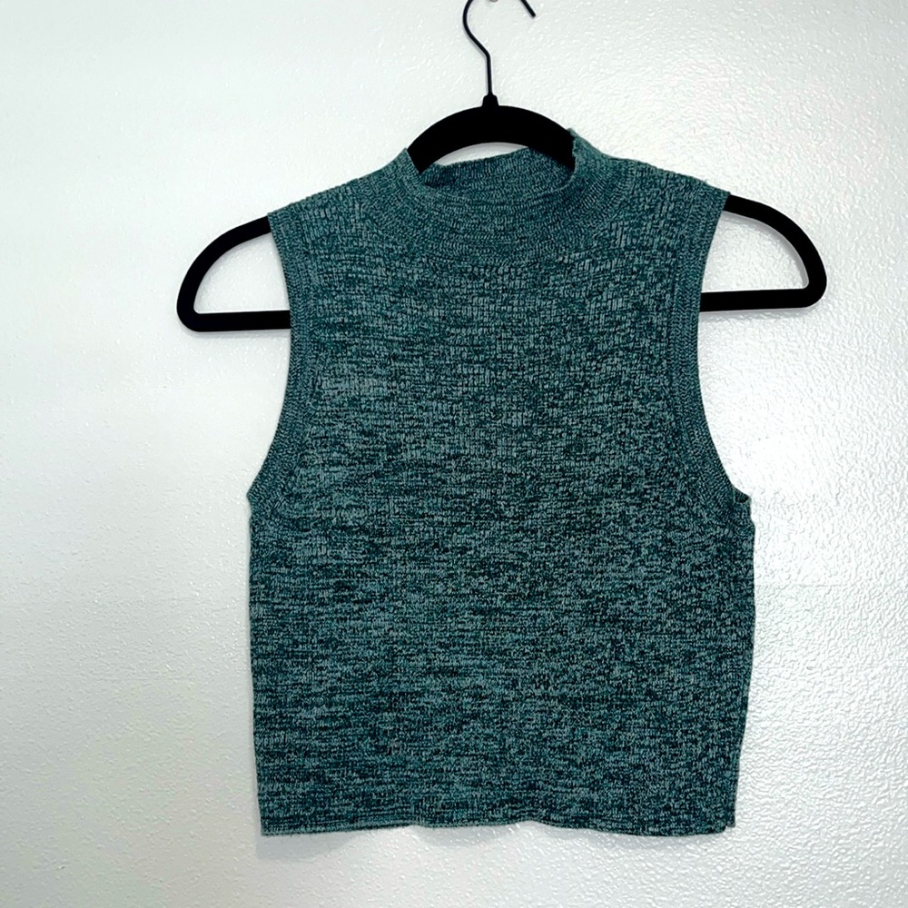 H&M women's cropped tank top shirt - teal